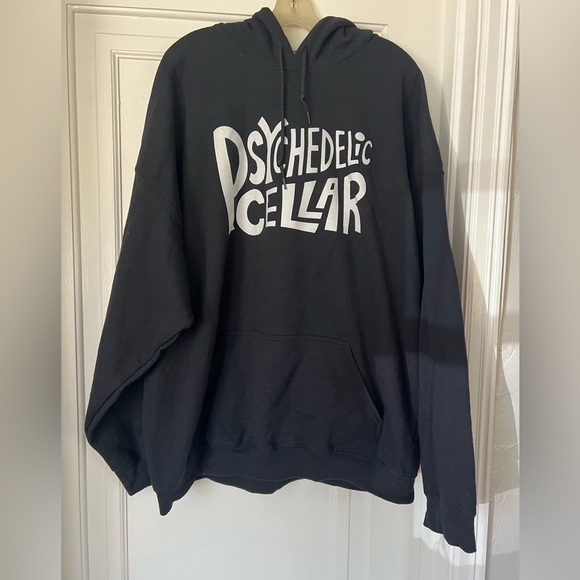Psychedelic Cellar Gildan Hoodie 3XL - Black Graphic Oversized Sweatshirt - Picture 9 of 9